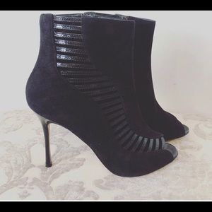 Manolo Blahnik suede booties